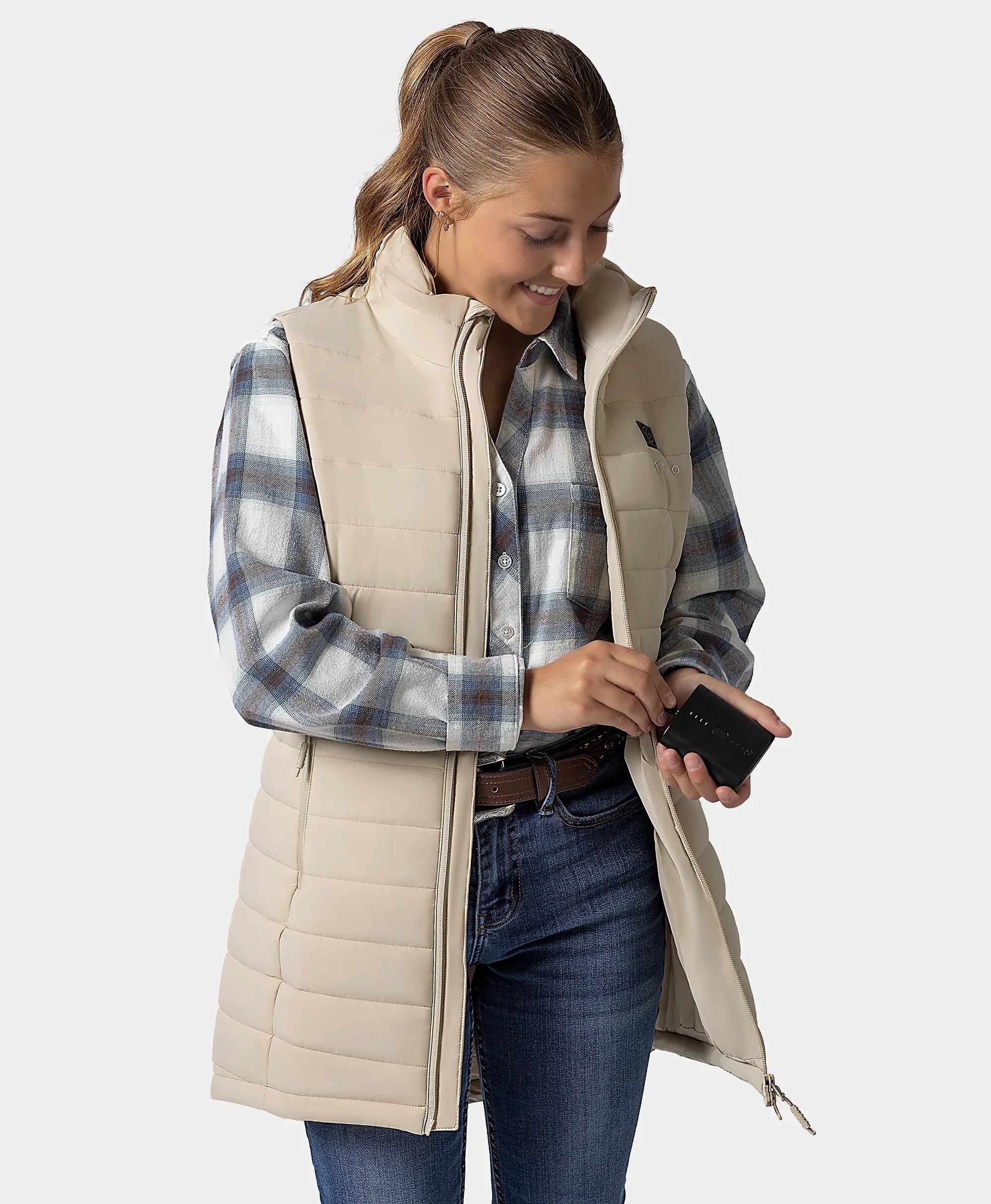 Tribeca Women's Heated Long Puffer Gilet, Thumbnail 26