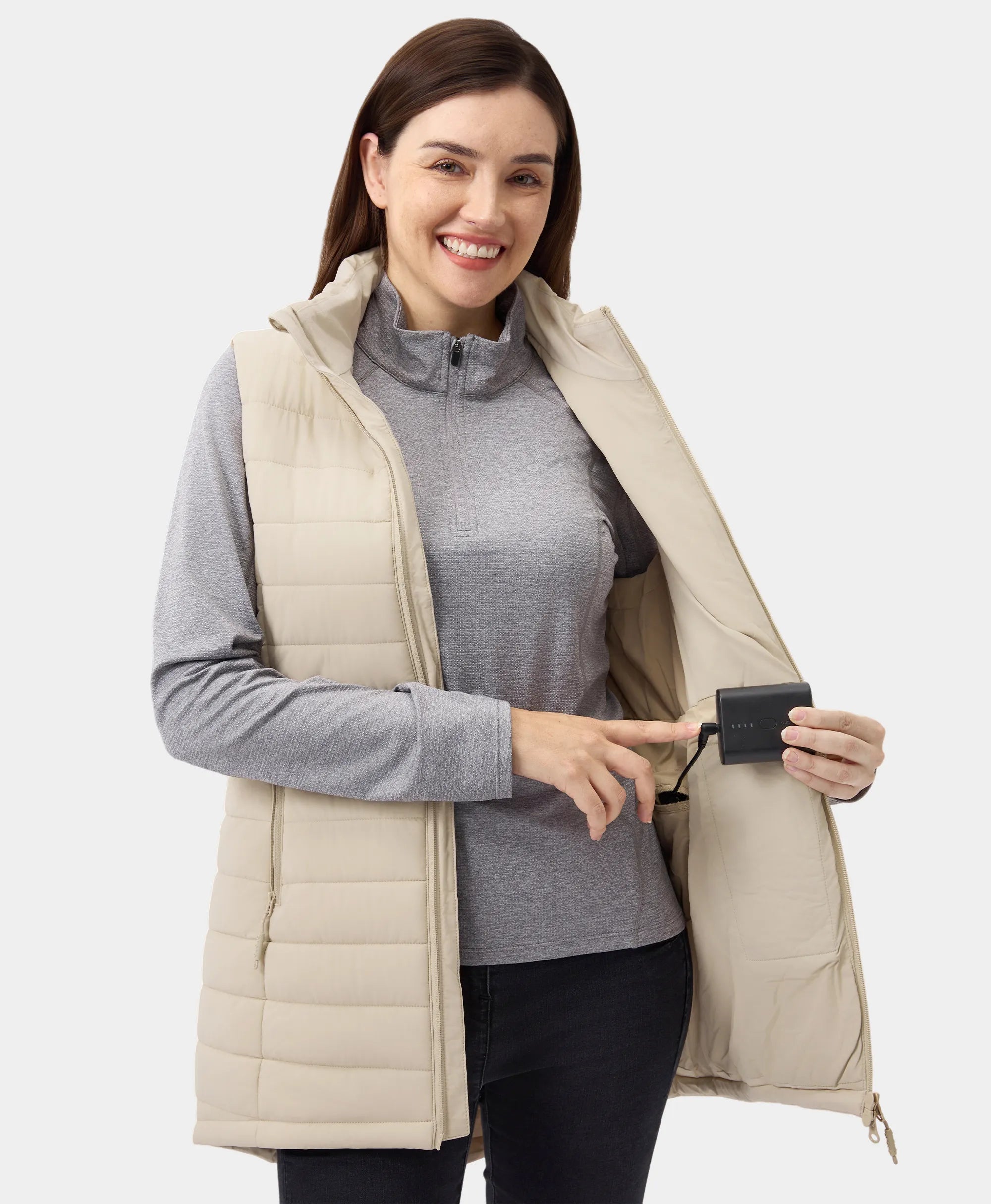 Tribeca Women's Heated Long Puffer Gilet, Thumbnail 22
