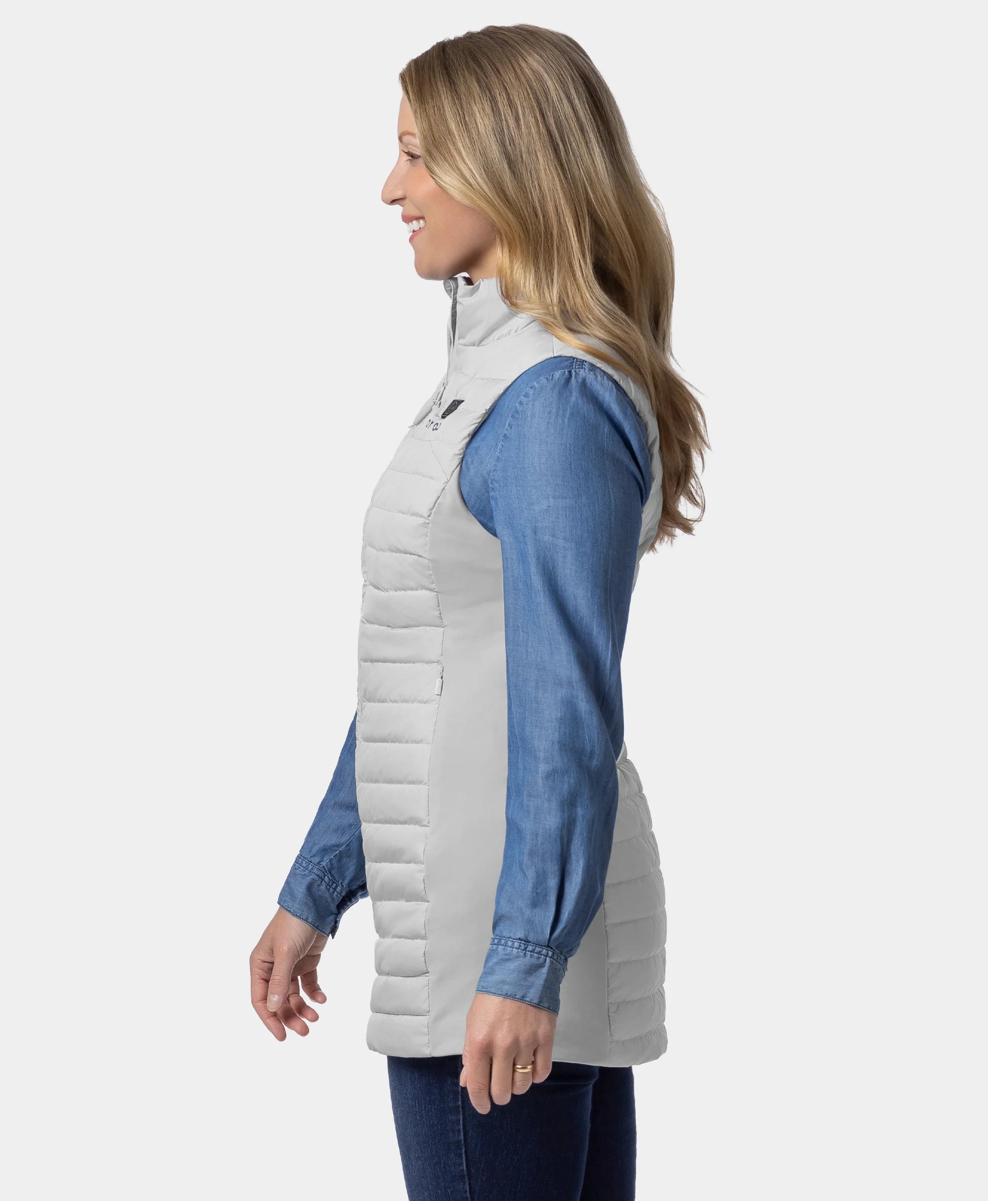Cloudmere Women's 5-Zone Heated Long Down Gilet, Thumbnail 22