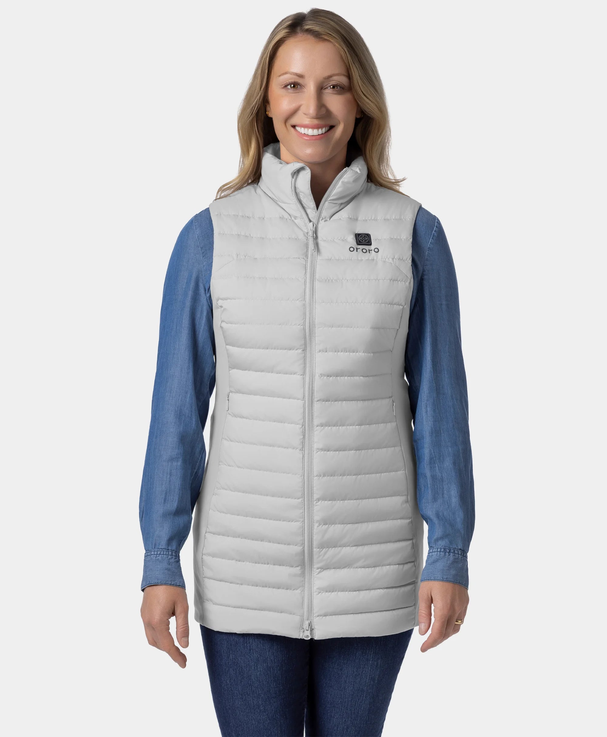 Cloudmere Women's 5-Zone Heated Long Down Gilet, Thumbnail 19