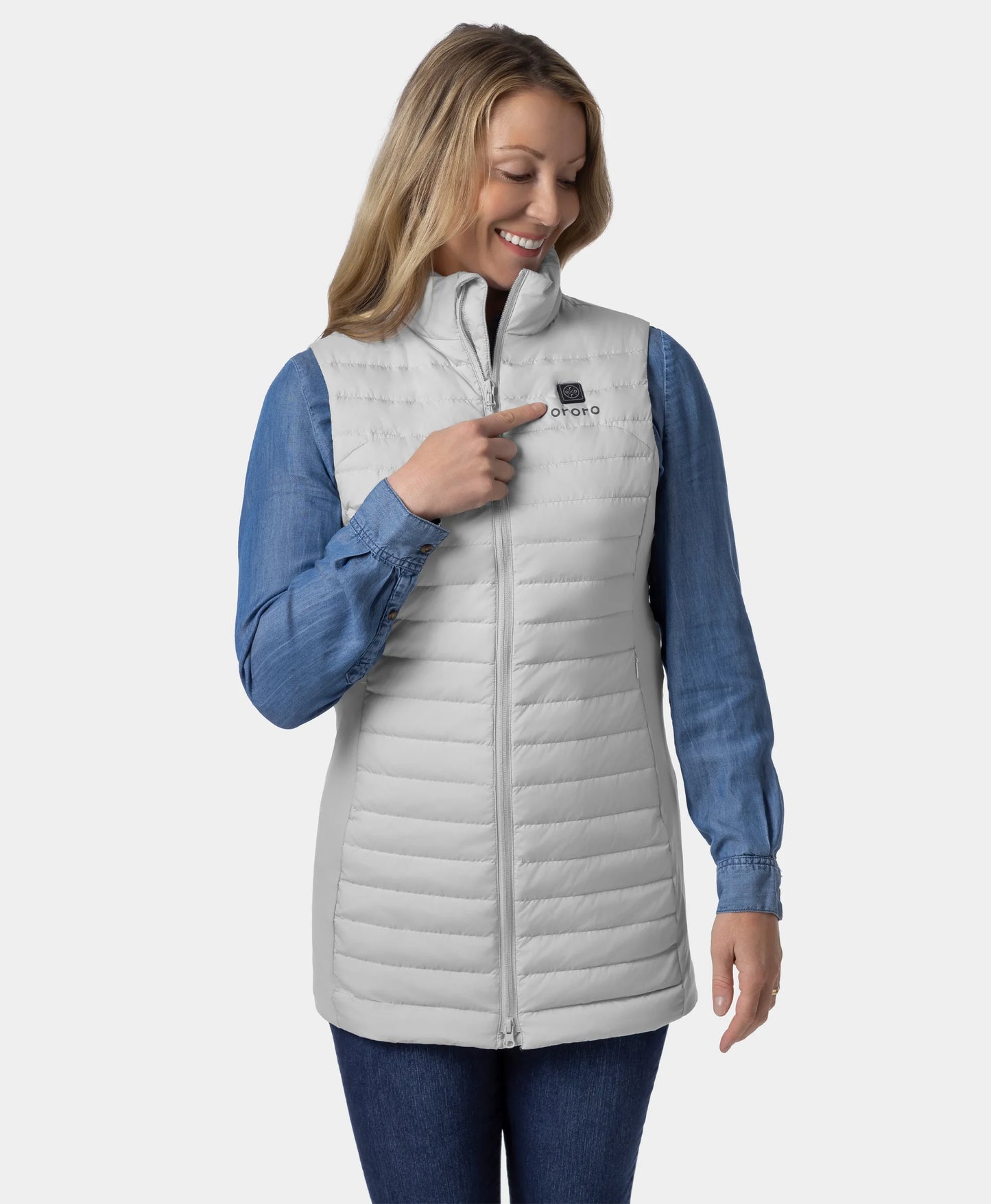 Cloudmere Women's 5-Zone Heated Long Down Gilet