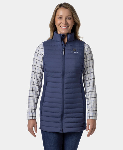 Cloudmere Women's 5-Zone Heated Long Down Gilet ,view 1