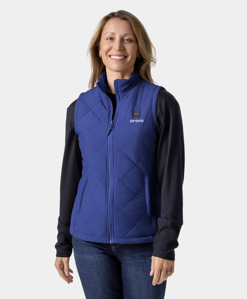 Women's Heated Quilted Gilet blue ,view 1