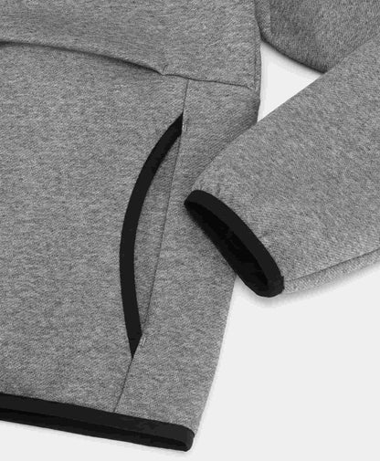 Bound hand pockets, sleeves and hem