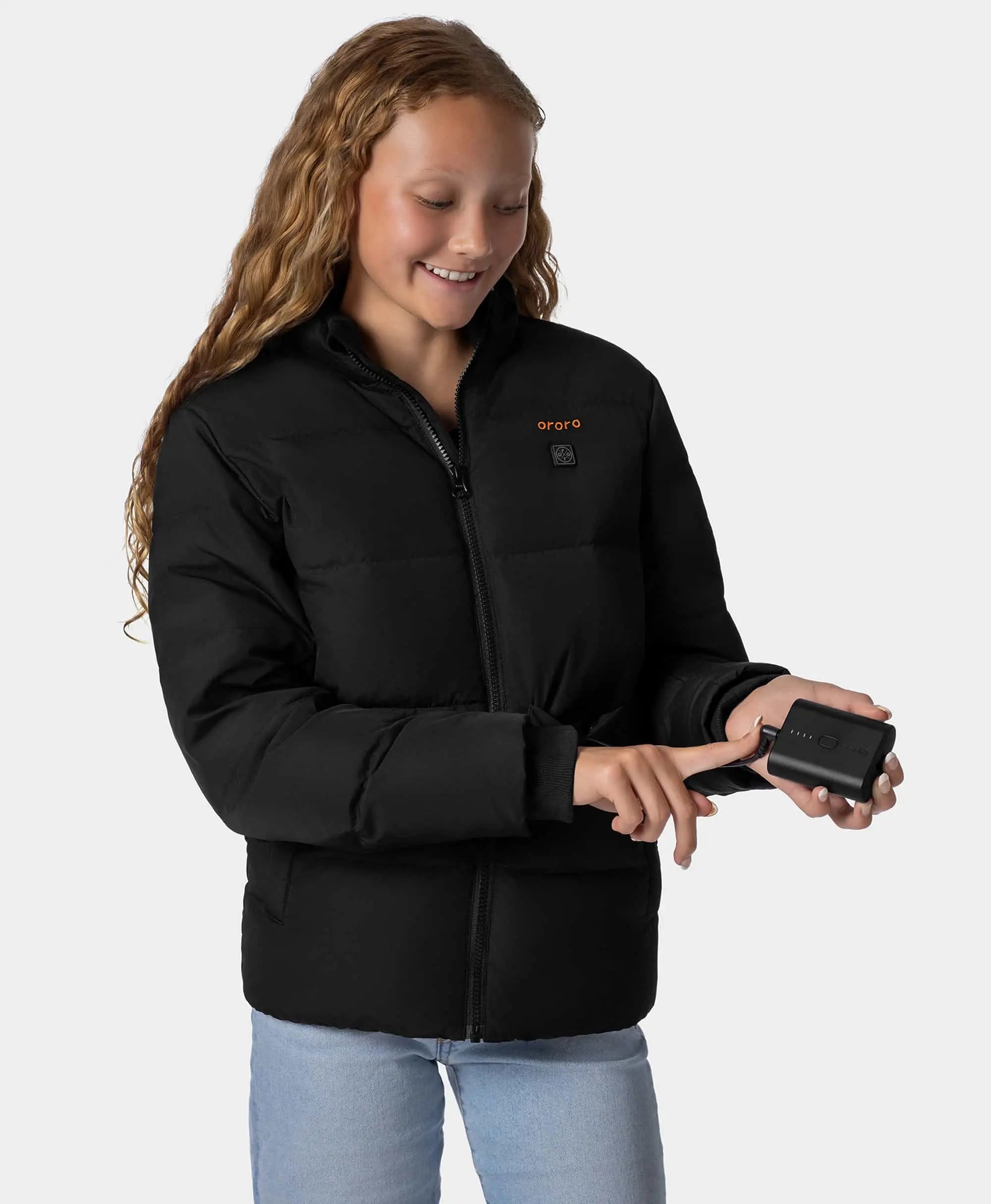 Kids' 4-Zone Heated Down Jacket, Thumbnail 16