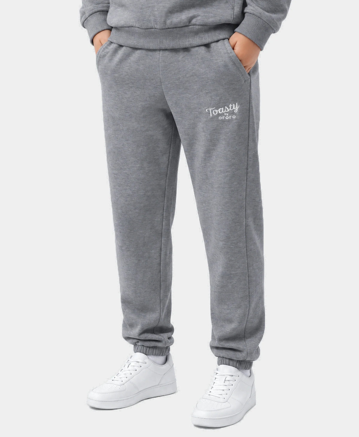 Toasty Kids' 3-Zone Heated Fleece Sweatpants - Flecking Gray