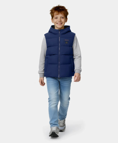 Kids' 4-Zone Hooded Heated Down Vest