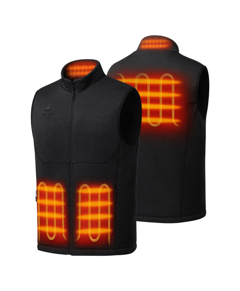Augusta Tournament Men's 4-Zone Heated Sweater Fleece Vest-Black ,view 2