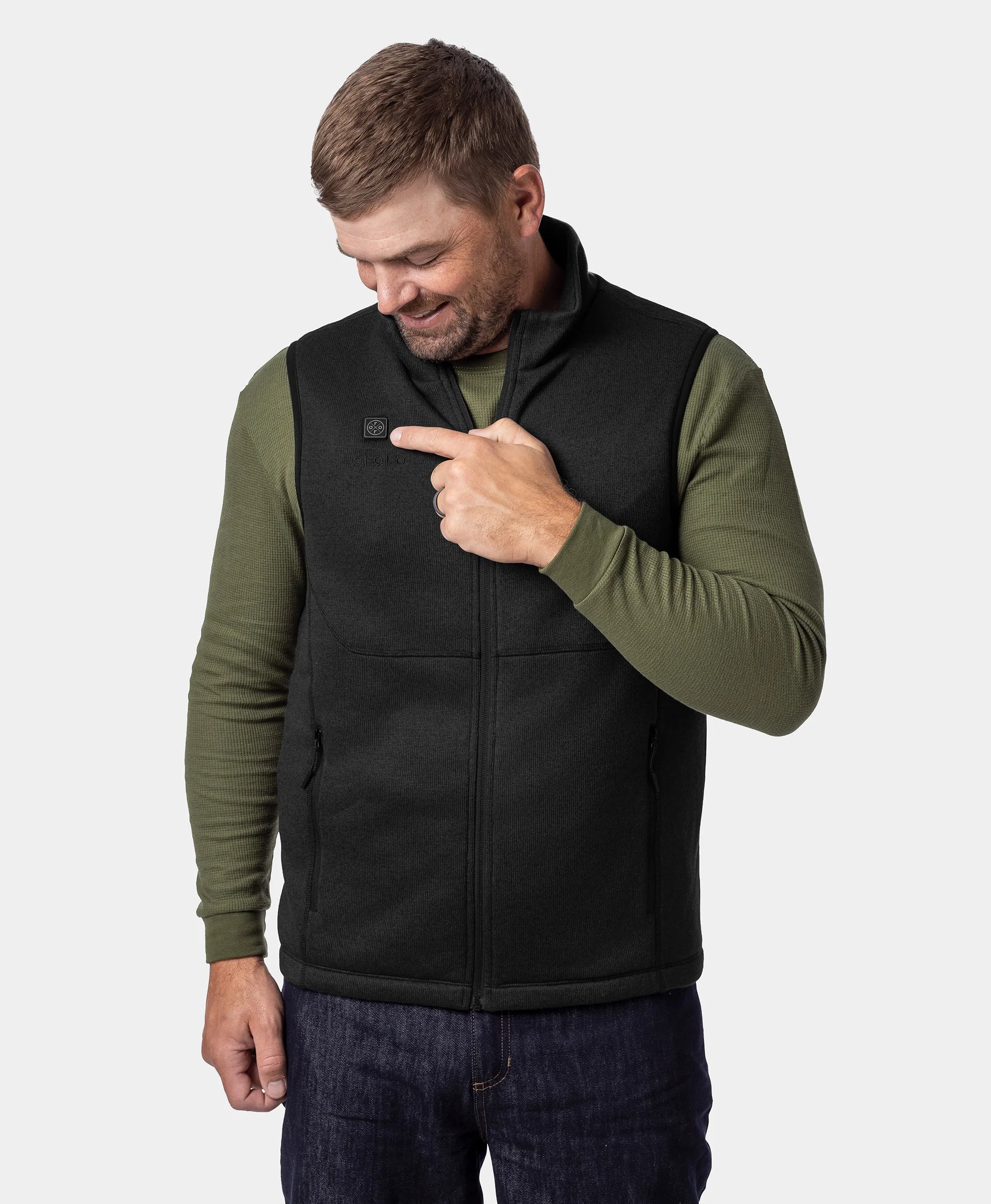 Augusta Tournament Men's 4-Zone Heated Sweater Fleece Vest, Thumbnail 16