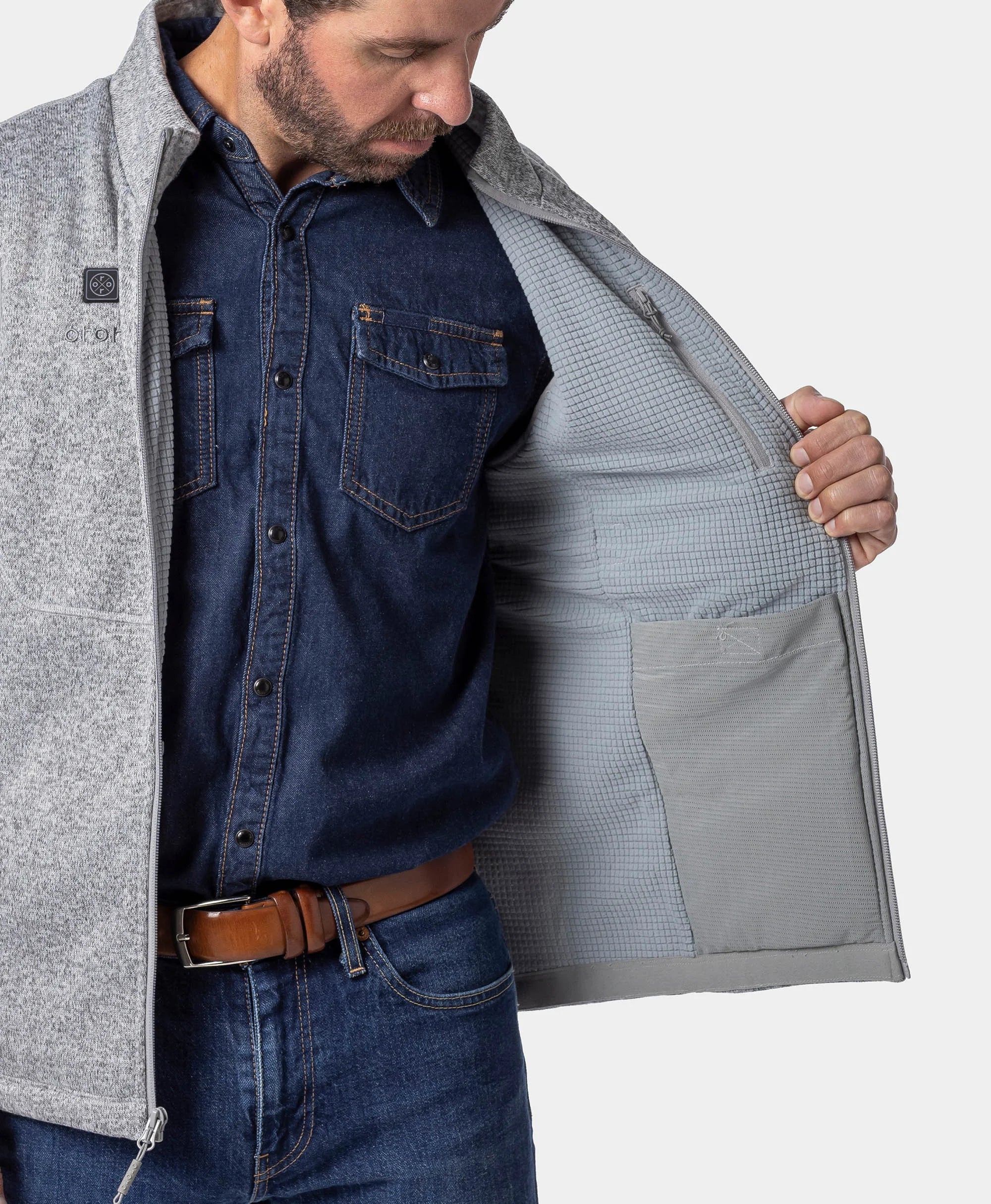 Augusta Tournament Men's 4-Zone Heated Sweater Fleece Vest, Thumbnail 9