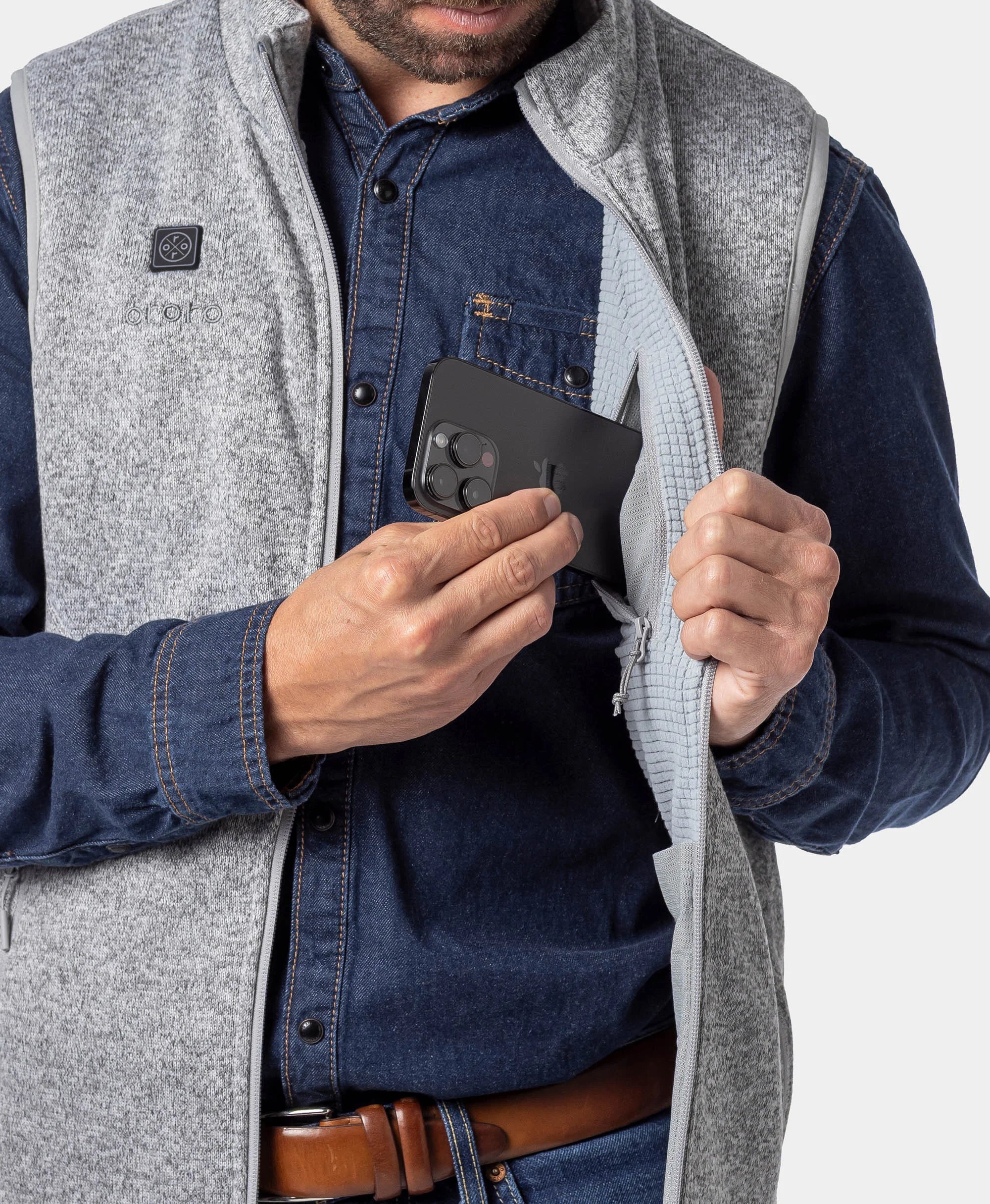 Augusta Tournament Men's 4-Zone Heated Sweater Fleece Vest, Thumbnail 8