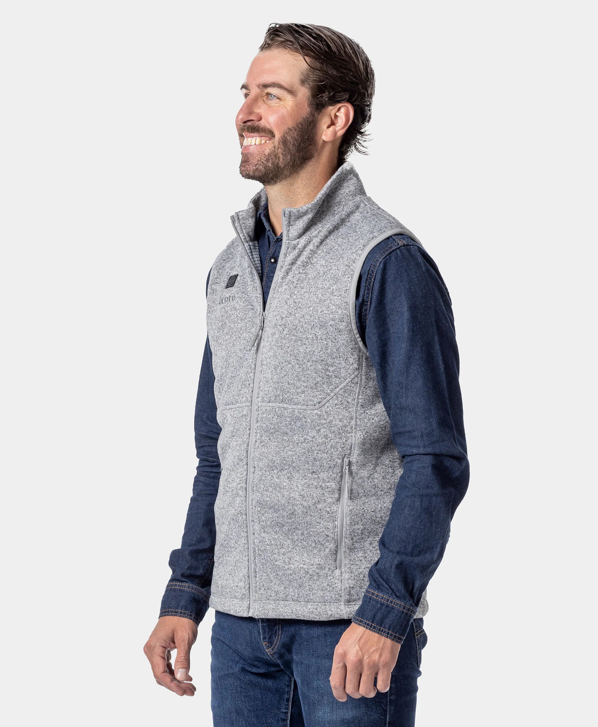 Augusta Tournament Men's 4-Zone Heated Sweater Fleece Vest, Thumbnail 6