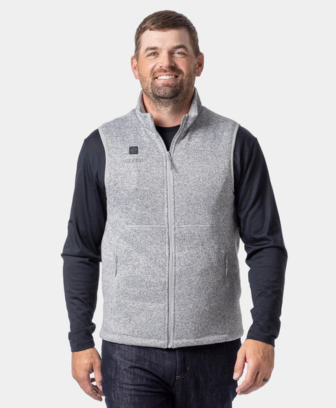 Augusta Tournament Men's 4-Zone Heated Sweater Fleece Vest ,view 1