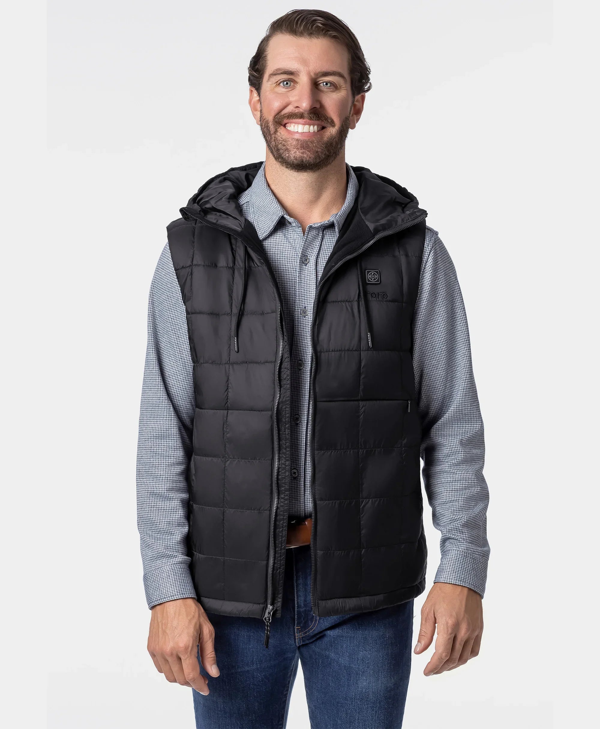 PuffLyte Men's 5-Zone Hooded Heated Gilet, Thumbnail 5