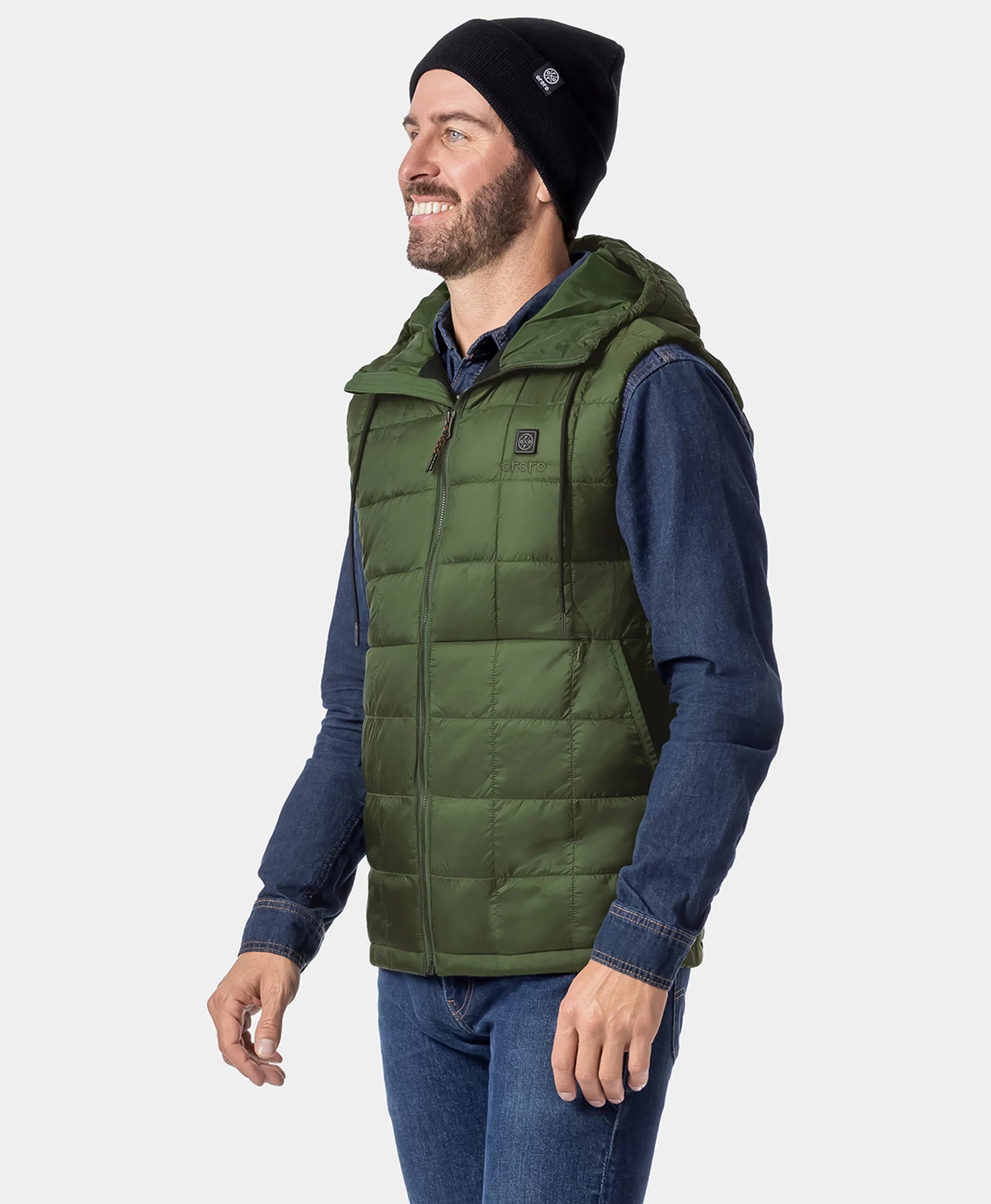 PuffLyte Men's 5-Zone Hooded Heated Gilet, Thumbnail 17