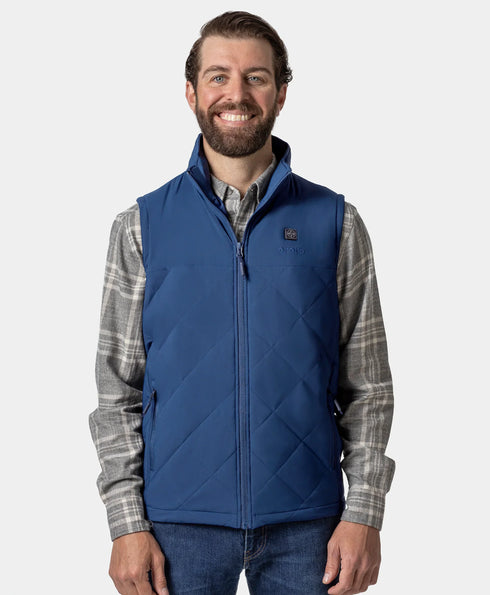 Men's Heated Quilted Gilet - Blue/Black/Green ,view 1