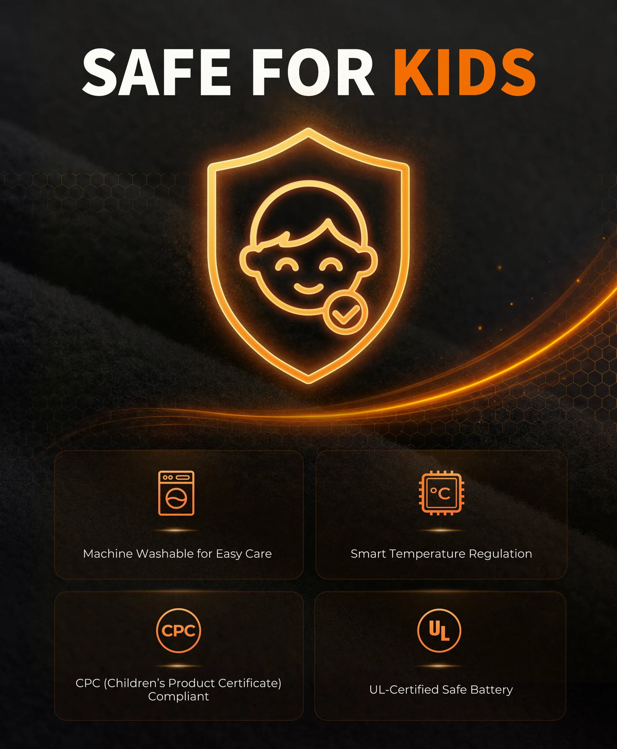 ororo Kids' Heated Apparel is safe for kids