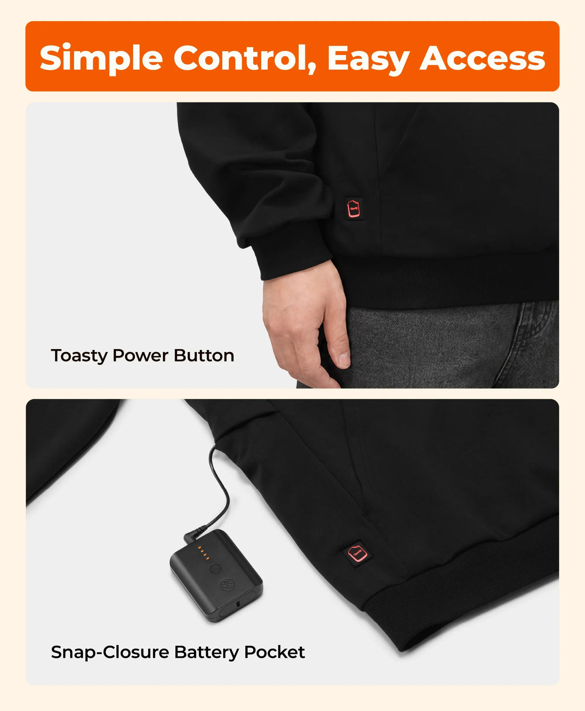 Toasty Unisex 5-Zone Heated Pullover Hoodie