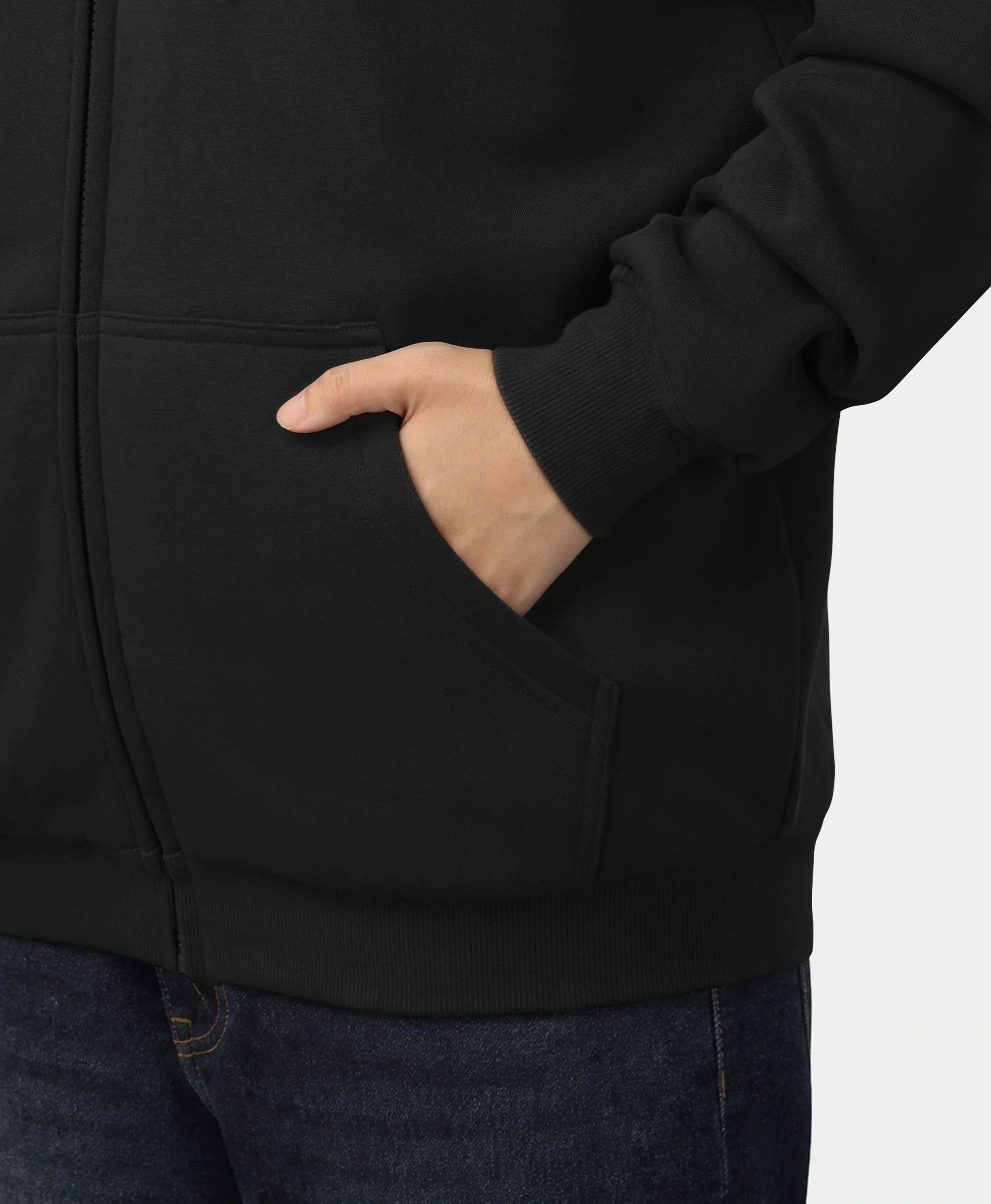 Close-up of SureWarm? Unisex 6-Zone Fleece Heated Hoodie hand pocket