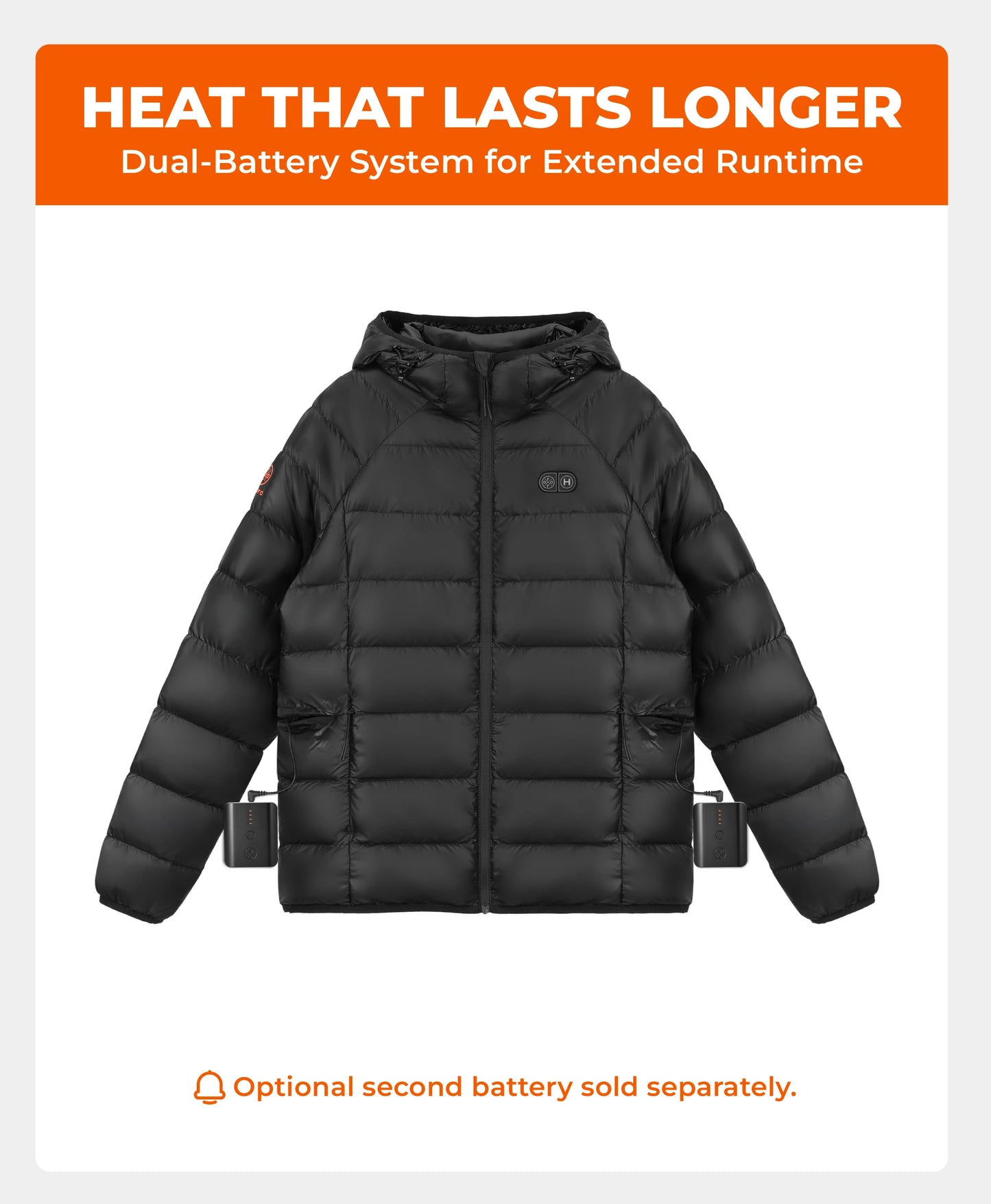 Aeropro Men's 8-Zone Packable Heated Down Jacket