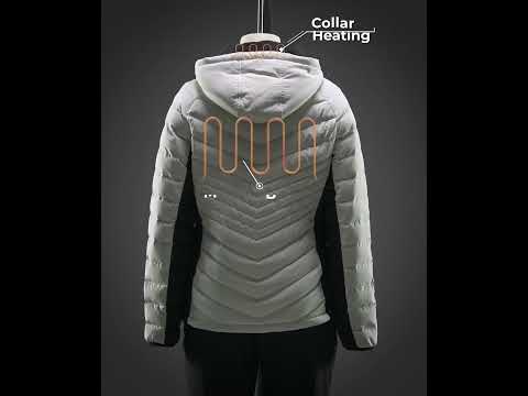 Cloudland Women's Heated Down Jacket - Black / White