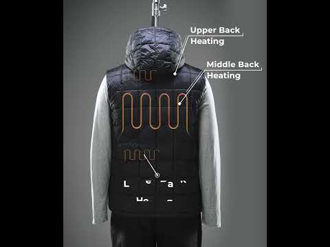 PuffLyte Men's 5-Zone Hooded Heated Gilet, Gallery 3