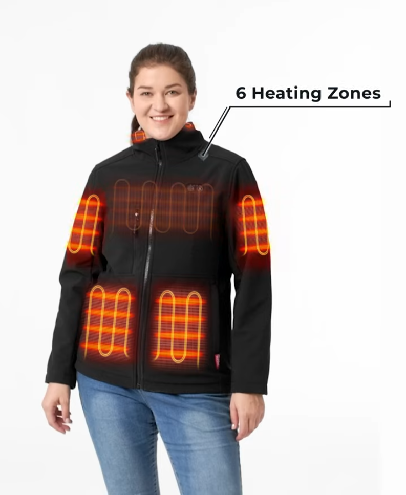 Maverick SureWarm® Women's 6-Zone Dual-Control Heated Softshell Jacket, Gallery 4
