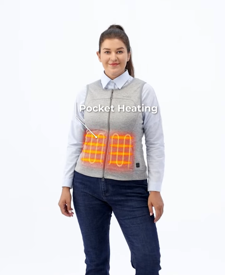 Suzanne Women's Heated Soft Armor Gilet - Flecking Grey, Gallery 3