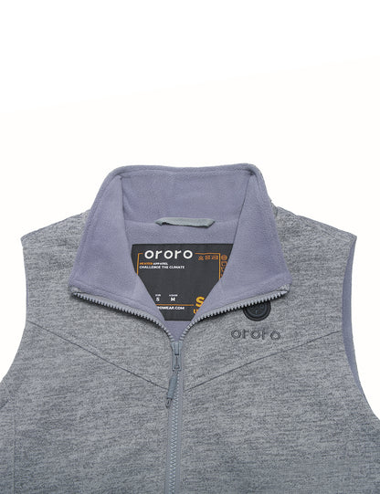 Women's Heated Fleece Vest - Purple / Flecking Grey