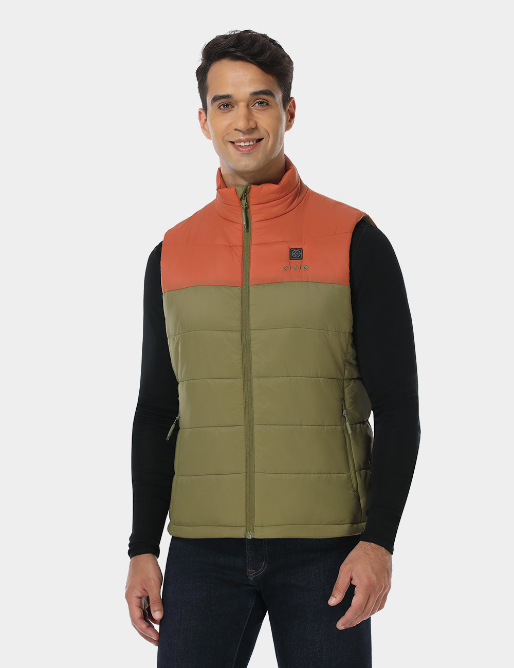 Men's Classic Heated Gilet - Persimmon & Olive Green