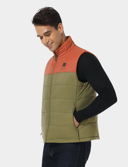 Men's Classic Heated Gilet - Persimmon & Olive Green