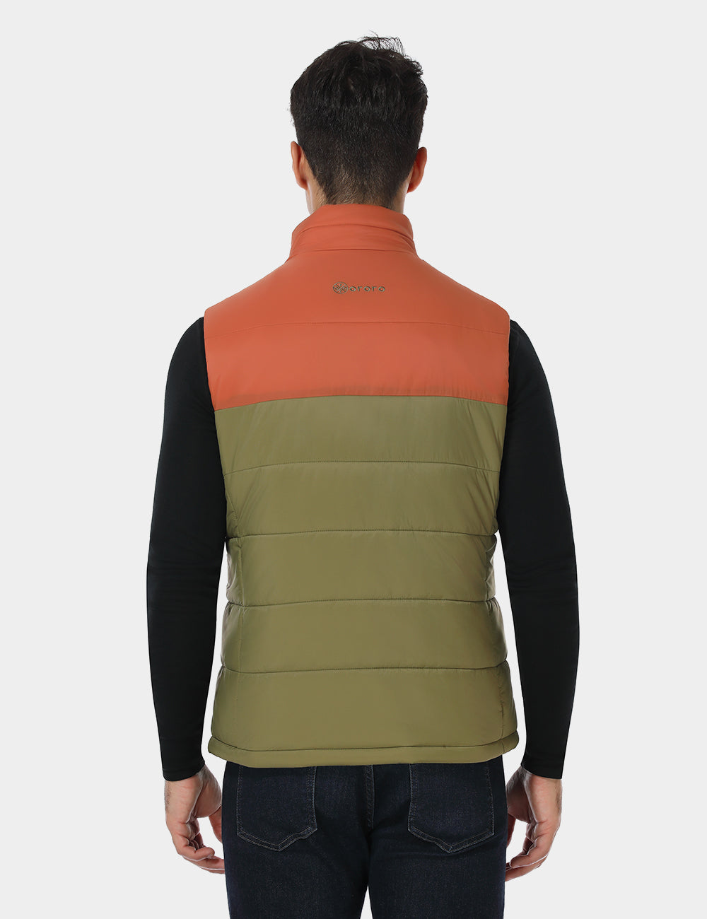 Men's Classic Heated Gilet - Persimmon & Olive Green