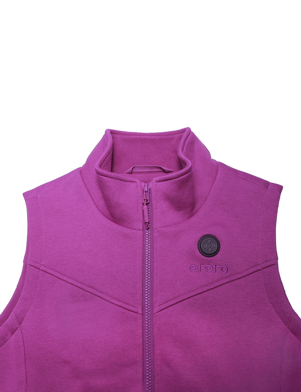 Women's Heated Fleece Vest - Purple / Flecking Grey