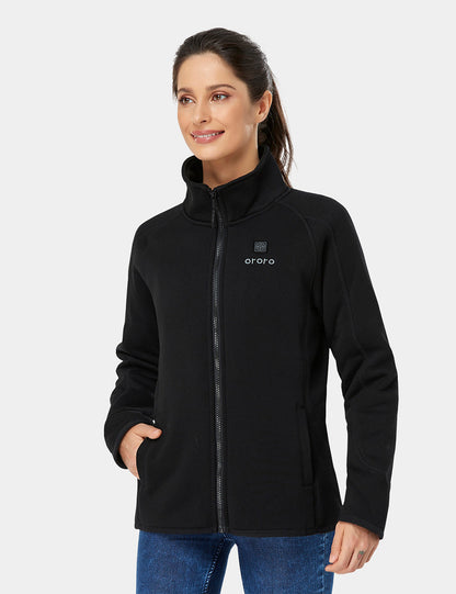 Women's Heated Full-Zip Fleece Jacket - Black