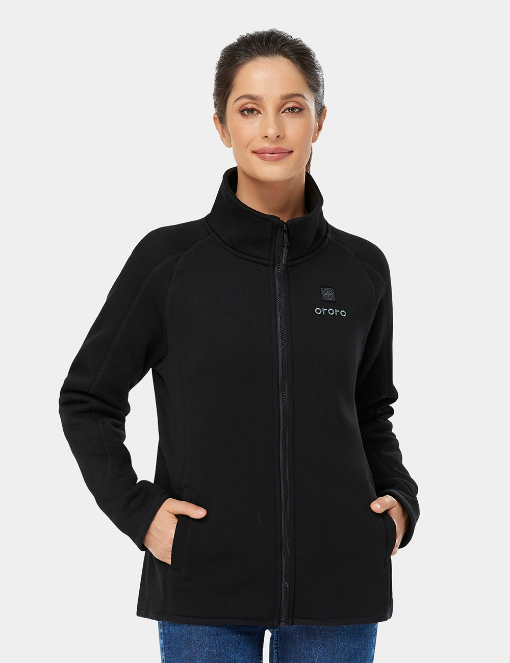 Women's Heated Full-Zip Fleece Jacket - Black