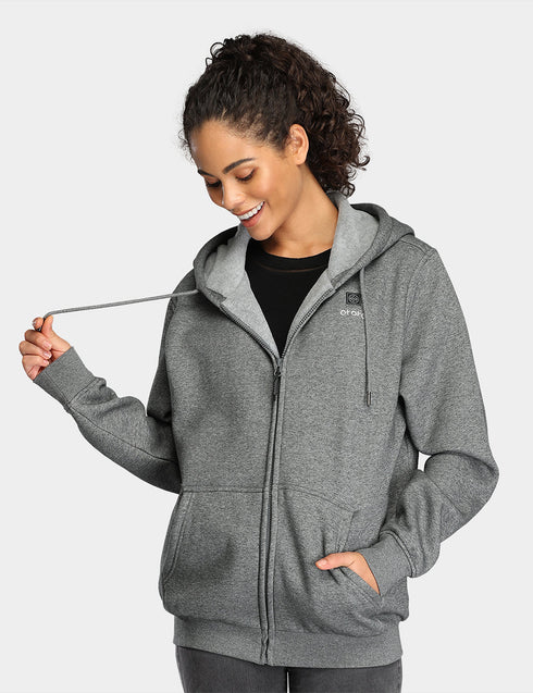 Unisex Heated Fleece Hoodie - Grey view 1