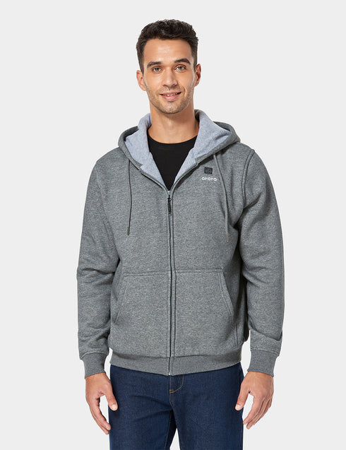 Unisex Heated Fleece Hoodie - Grey view 1