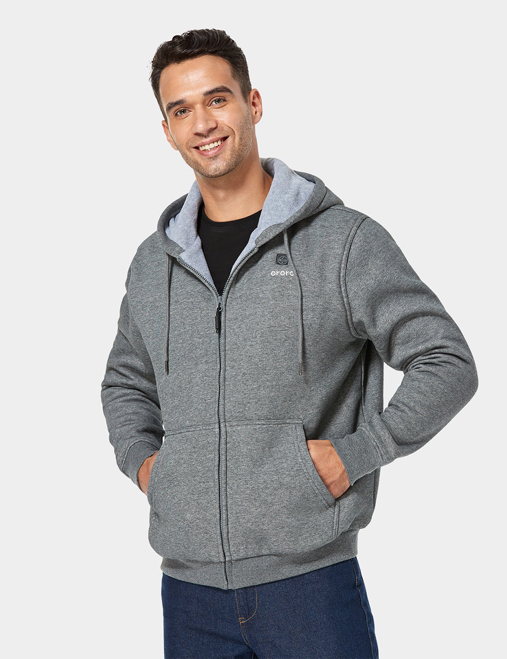 Unisex Heated Fleece Hoodie - Grey