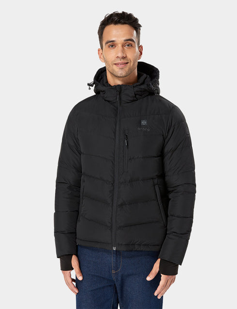 Men's Heated Down Jacket - Black ,view 1