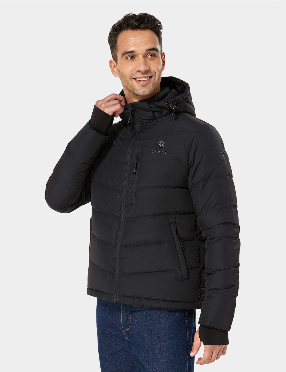 Men's Heated Down Jacket - Black