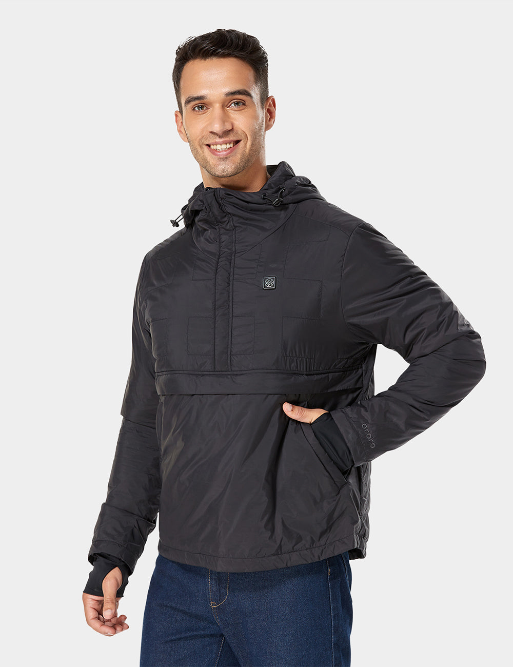 Lightweight Heated Windbreaker Pullover Hoodie- Unisex, Thumbnail 3