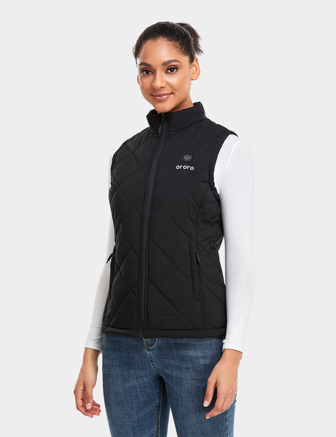 Women's Heated Quilted Vest - Black ,view 1