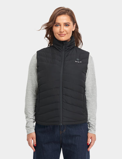 Women's Heated Lightweight Down Vest - Black