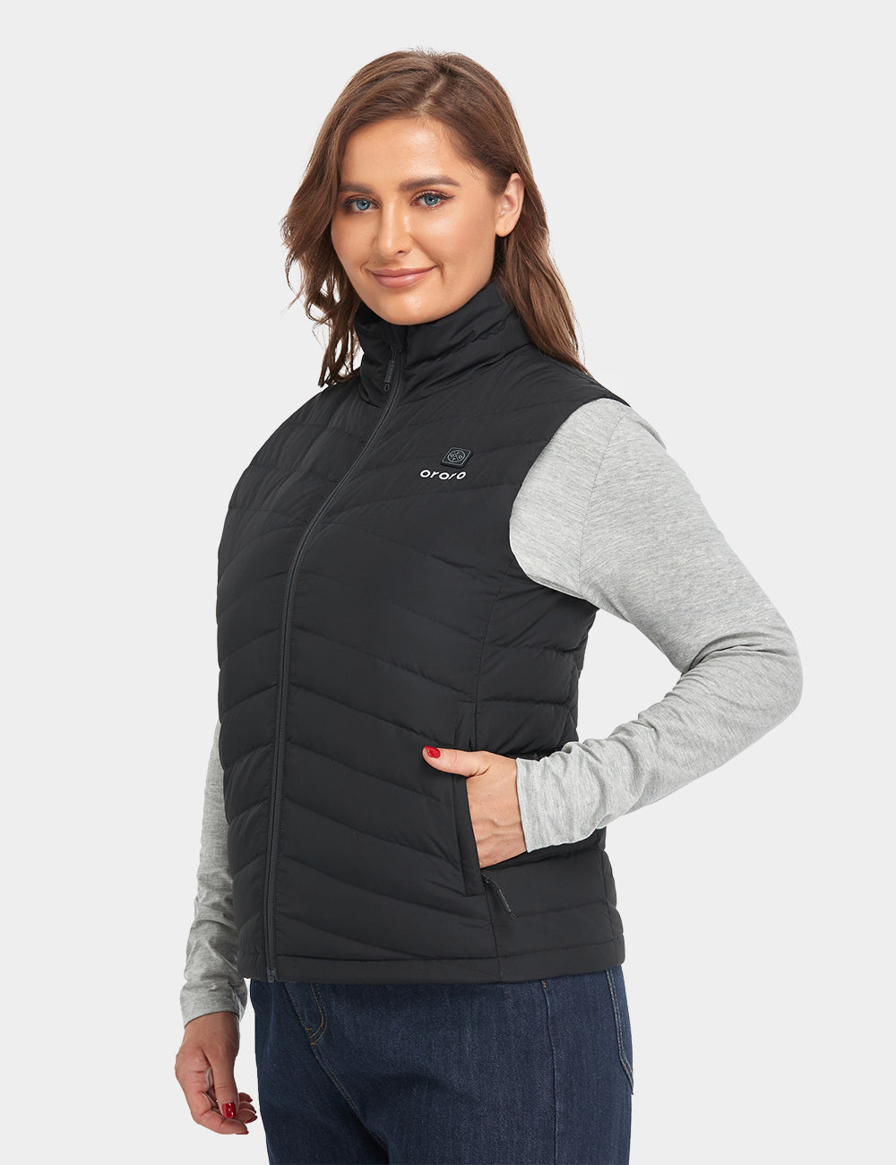 Women's Heated Lightweight Down Vest - Black