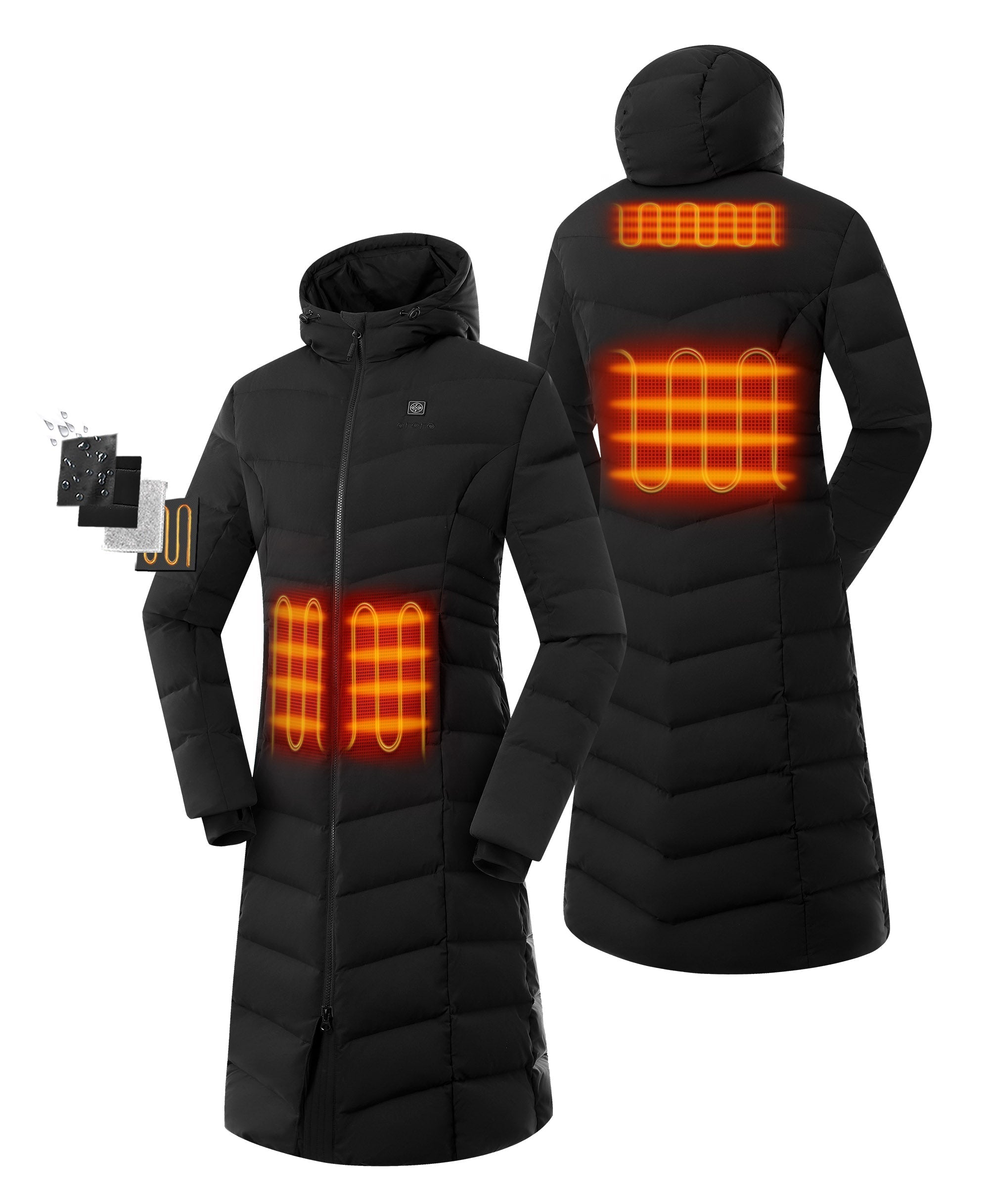 (Open-Box) SOHO Women's Heated Down Parka Jacket, Thumbnail 1